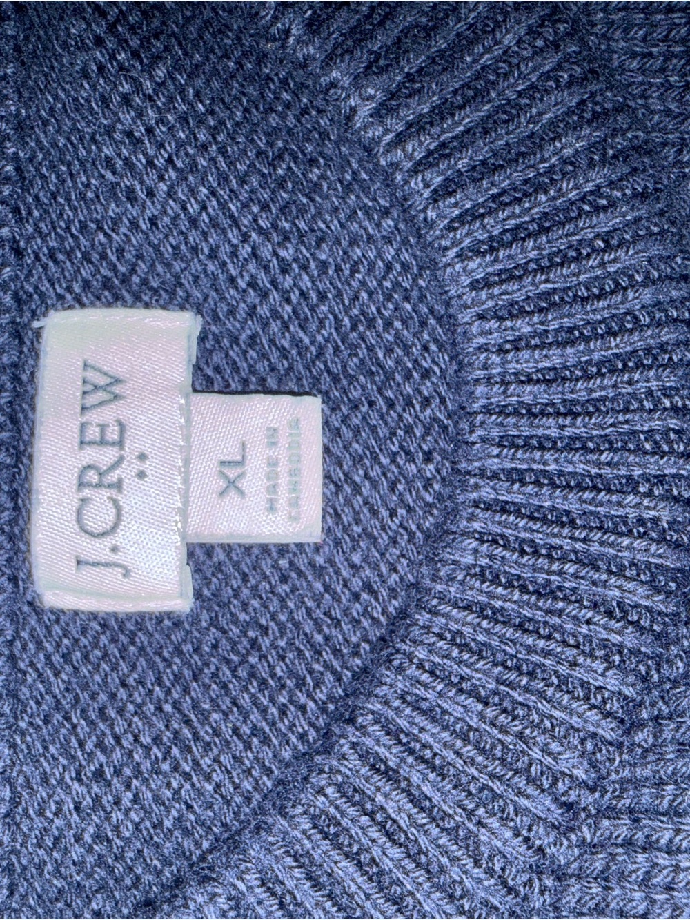 J.Crew Navy White Stripe Cotton Sweater XL Coastal Nautical Preppy Crewneck - Picture 6 of 7